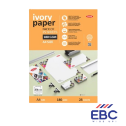 ANUPAM A4 Ivory Sheet Plain White 180 Gsm (Pack of 25)